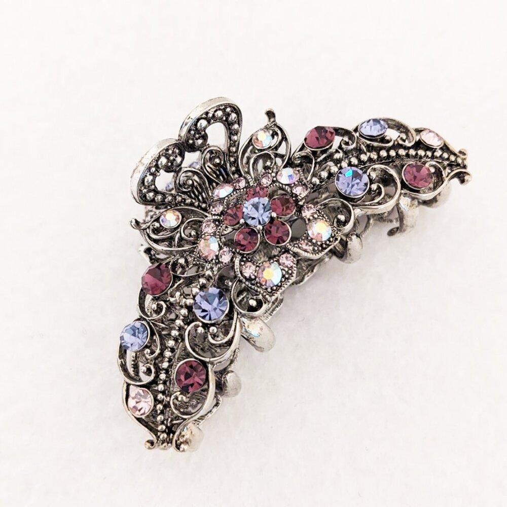 Rhinestone Crystal Purple Hair Claw